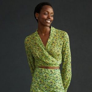 Favorite Daughter Lime Green Floral ‘ The Lover ‘ Wrap Top